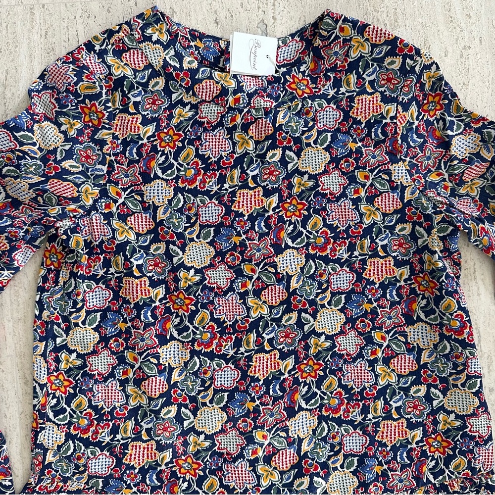 NWT Bonpoint Floral Print Gathered Dress - Size 10 - Picture 7 of 16
